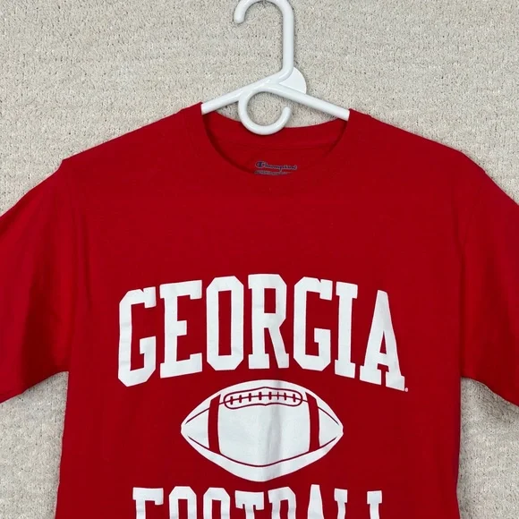Champion Shirt Mens Small Red School Georgia Football Short Sleeve Crew Neck Tee - Picture 2 of 9